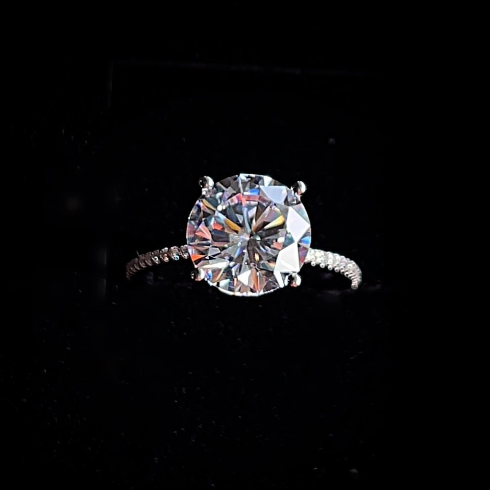 3Ct Natural Zircon Sterling Silver Ring! - Picture 8 of 17